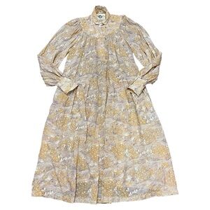Vintage 70’s Kenzo Long Sleeve Button Down Maxi Dress